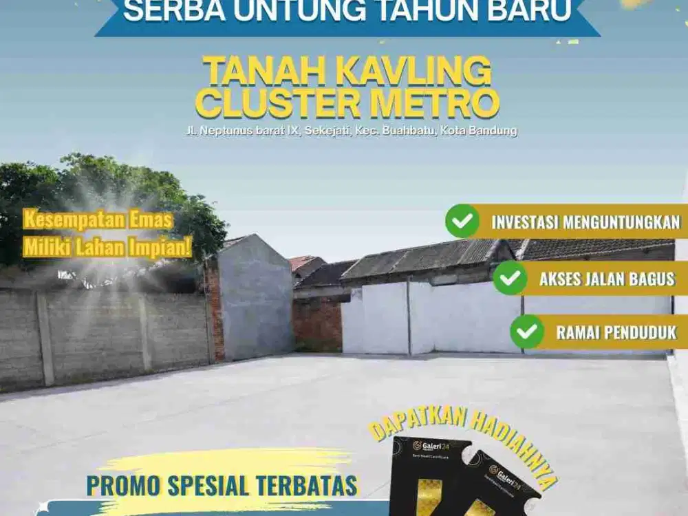 Dijual Tanah Kavling Siap Bangun di Kota Bandung - Dalam komplek & dekat MIM