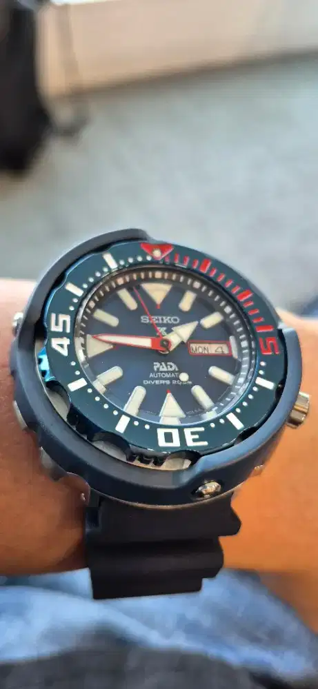 SEIKO PADI SRPA83KI monster, dengan strap warna biru navy