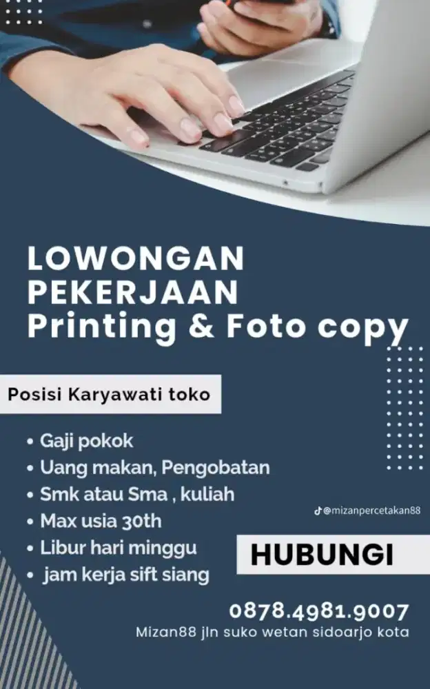 Lowongan karyawati Foto copy