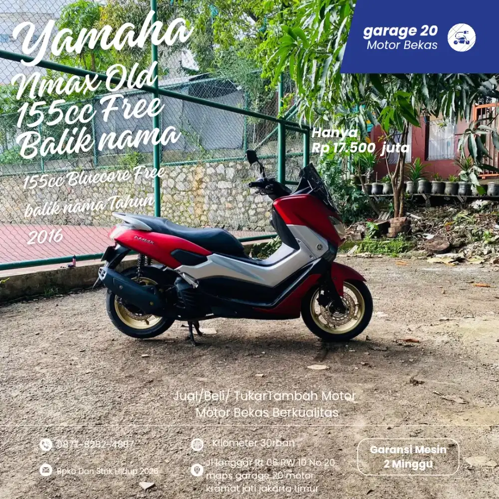 Yamaha Nmax old 155cc non abs bluecore fi Tahun 2016 free BBN