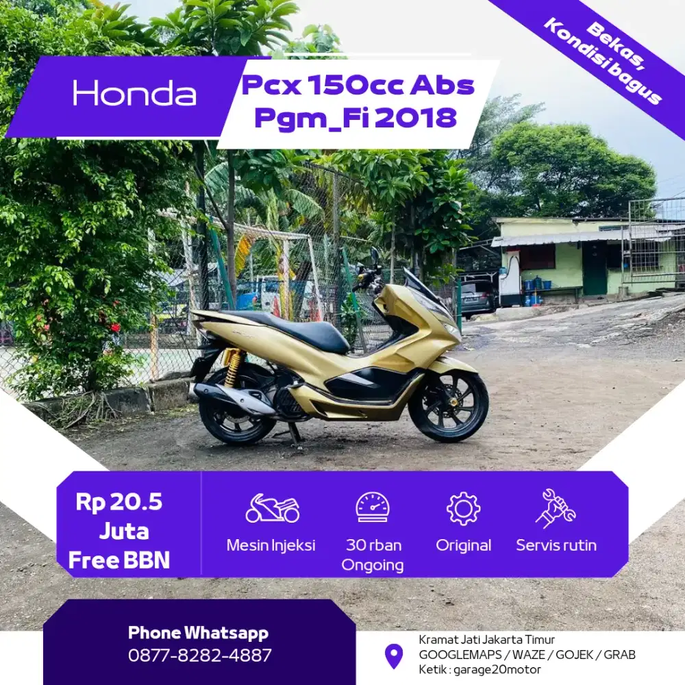 Honda Pcx 150cc Abs Keylles Pgm Fi Free Balik Nama Tahun 2018