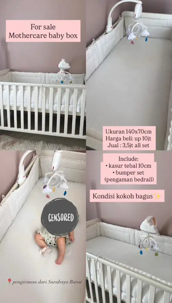 Baby box mothercare ukuran 140x70cm