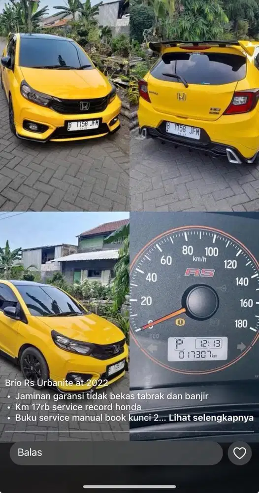 Mobil brio punya pribadi masih istimewa