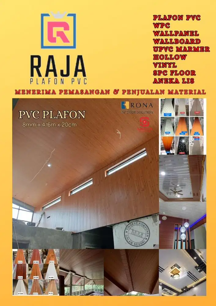 Distributor plafon pvc dan interior mererima pemasangan dan jual bahan