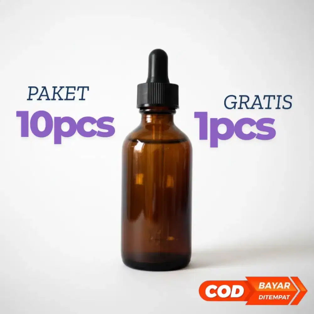 Botol Pipet Kaca 60ml Amber Tutup Childproof 60 ml