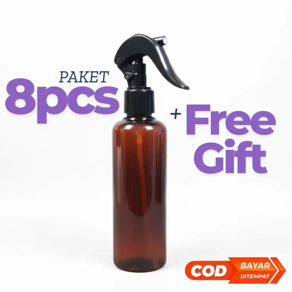 Botol BR 250ml Warna Amber Tutup Trigger Bebek Neck 24 Hitam