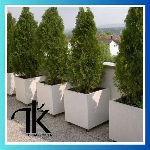 Pot teraso putih doff