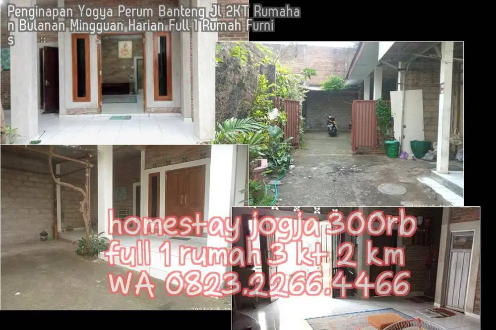 Penginapan Yogya Perum Banteng Jl 2KT Rumahan Bulanan Mingguan Harian
