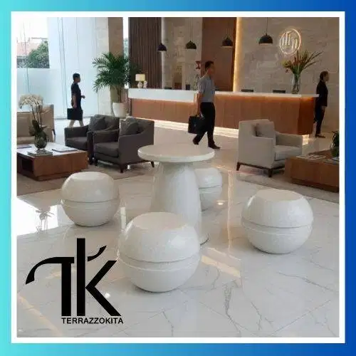 Bangku meja terrazzo outdoor