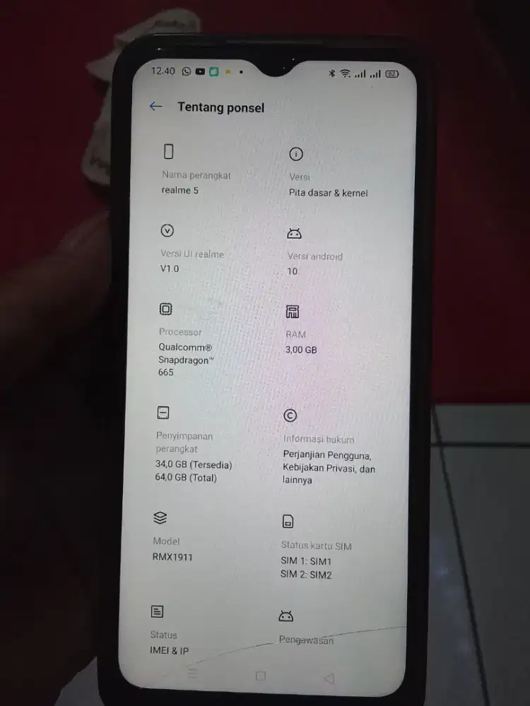 Realme 5 ram 3/64 unit aja normal