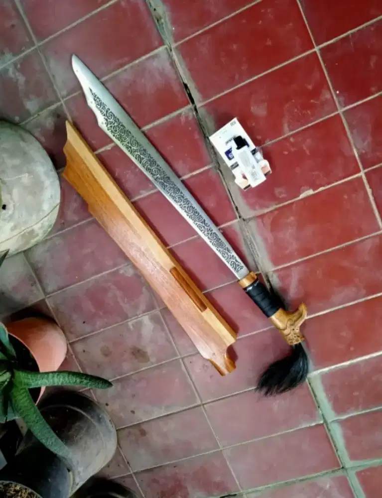 Parang Model Mandau Full Ukir