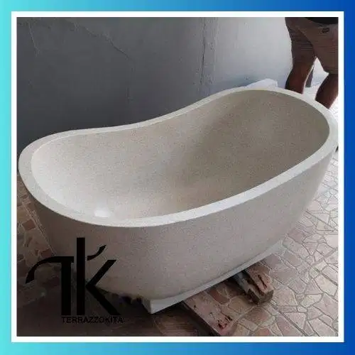 Bathtub teraso lengkung standing murah