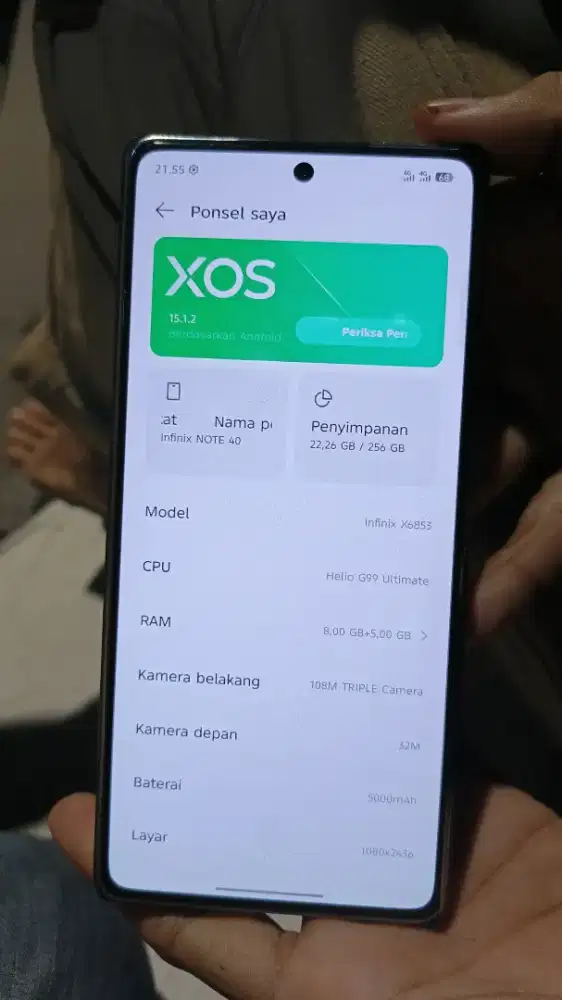 Infinix not 40 8/256 Hp cas biasa bukan ori