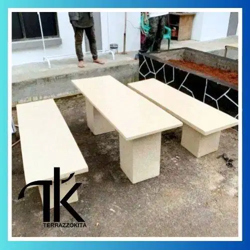 Bangku meja taman teraso panjang