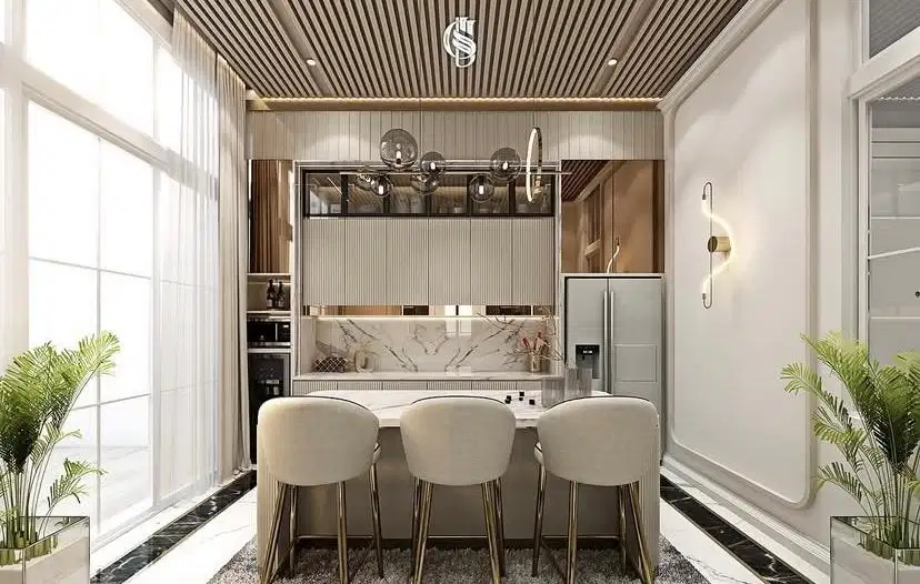 interior desain kitchen set kamar set wardrobe lemari backdrop tv