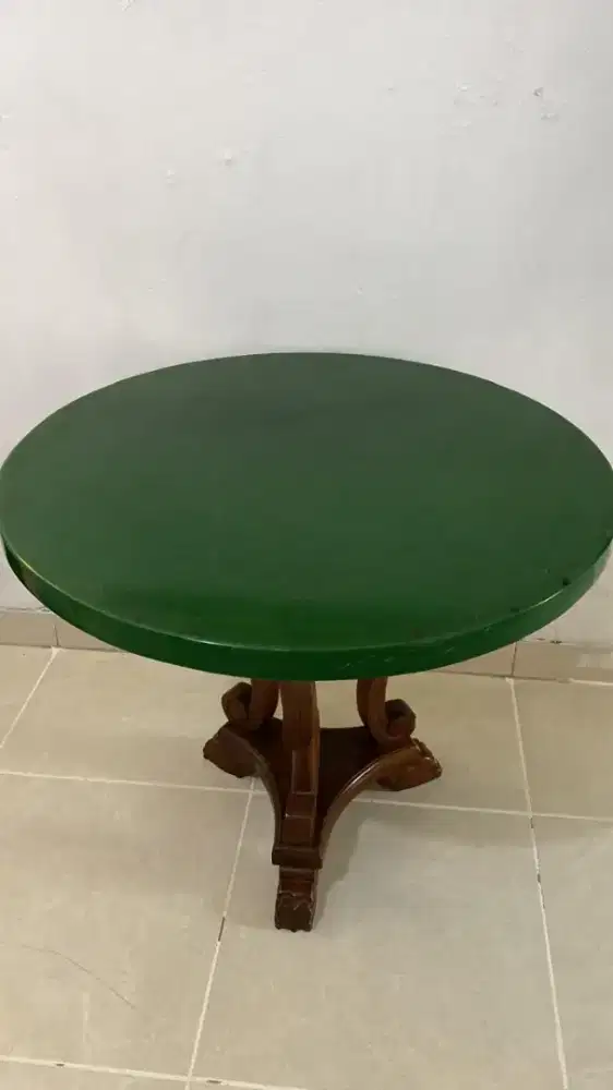 JUAL CEPAT MEJA HIJAU 80 CM TEBAL 5 CM BERAT +- 50 KG