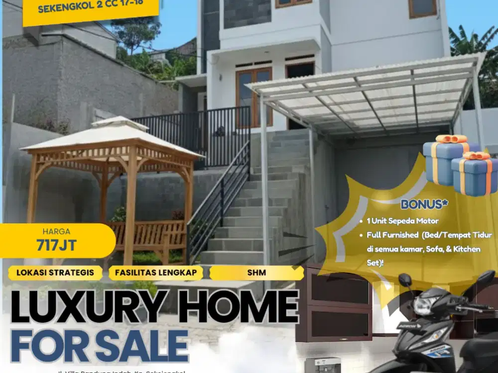 Pak Haji Merapat! Rumah Mewah 4 Kamar, Bonus Motor + Full Furnished!
