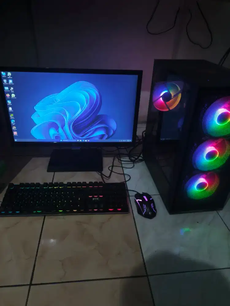PC Gaming i7 Full RGB Gaming Editing Kerja Desain Fullset