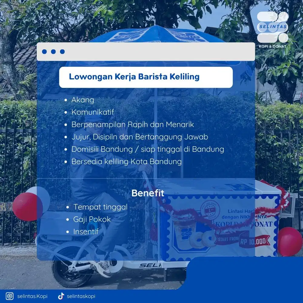 Lowongan Kerja Barista keliling Selintas Kopi