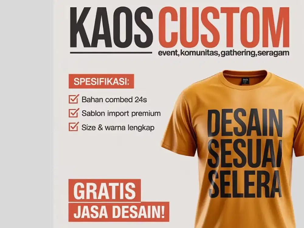 Kaos Custom Makassar | Sablon Kaos Murah | Gratis Desain