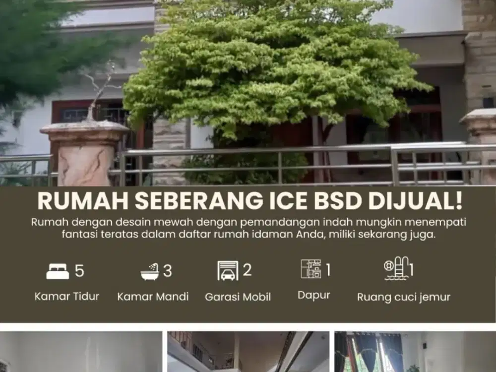 Dijual Rumah di Bumi Puspitek Asri BSD  Tangerang SEBERANG ICE BSD