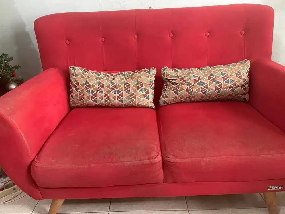 Jual sofa merah