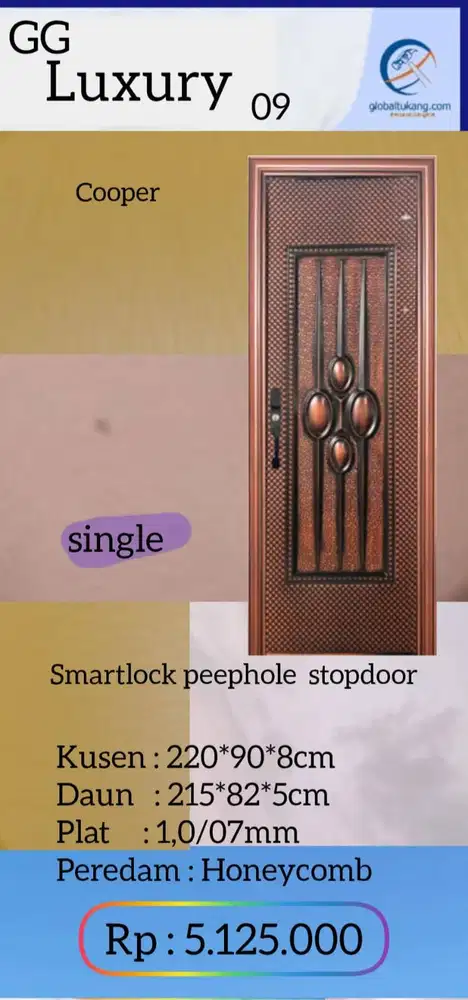 Jual Pintu Baja Luxury untuk rumah kota Padang