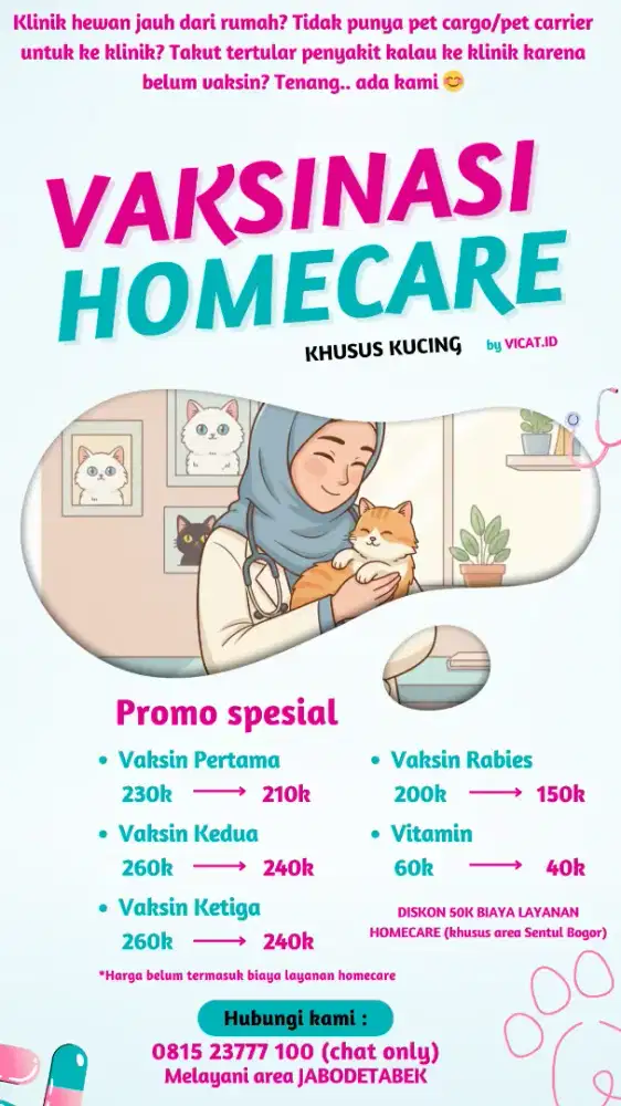 Vaksinasi Homecare Kucing (klik pada poster untuk info)