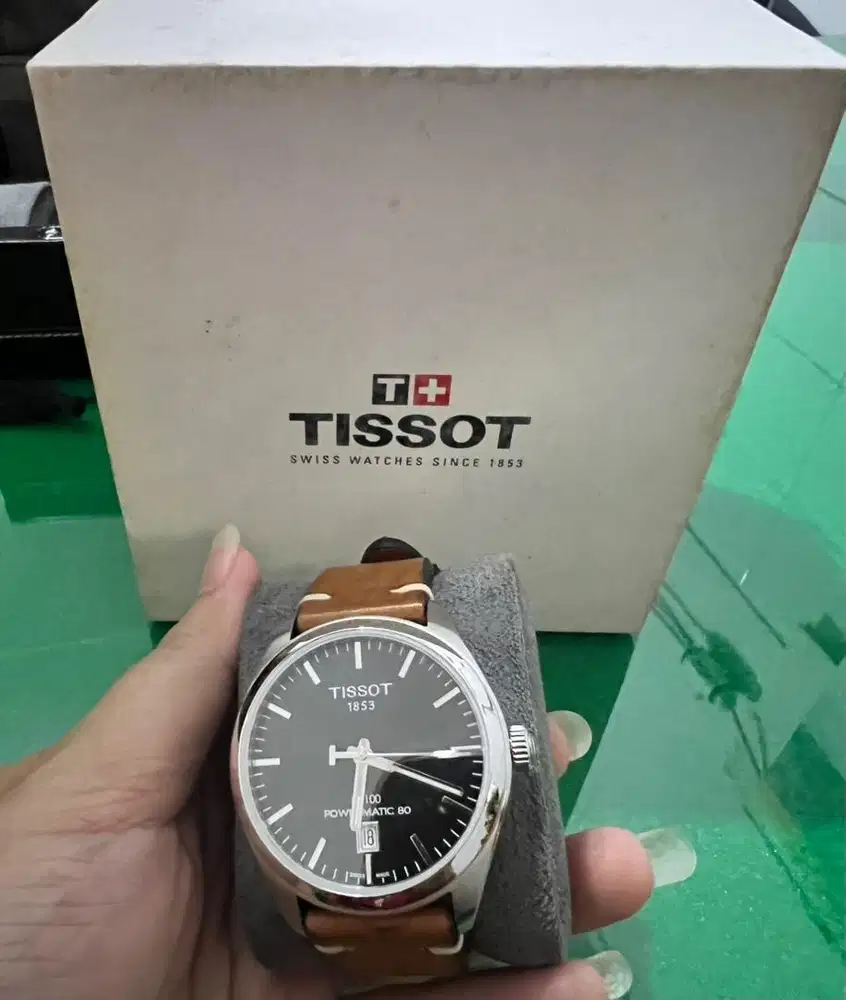 Tissot Tclassic T101 Powermatic 80 Black Dial Black Leather Strap
