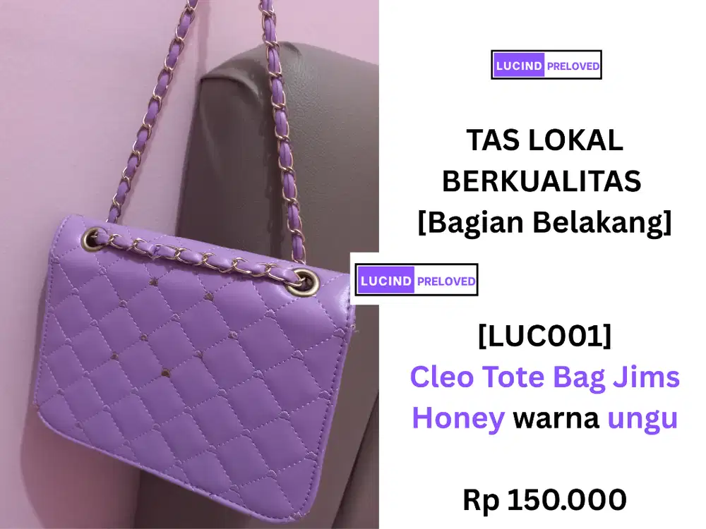 [LUC001] Cleo Tote Bag Jims Honey warna ungu