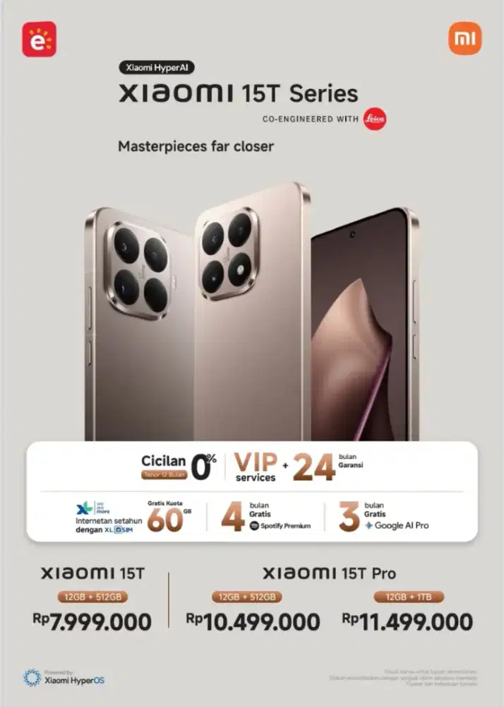 PROMO 0% HOME CREDIT HP XIAOMI 15T PRO 12/512