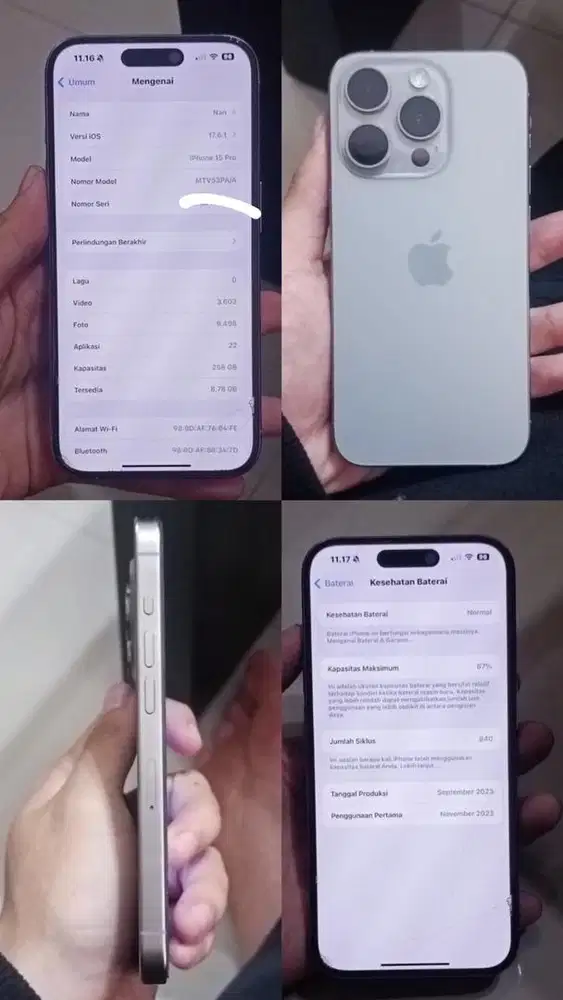 Iphone 15 Pro ex ibox , 14jt nego mulus