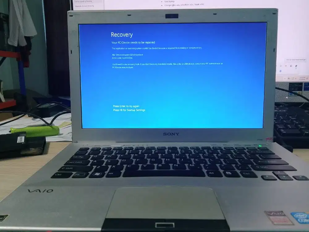 Sony VAIO VPCSB Core i3 – Kadang Nyala, Baterai Baru