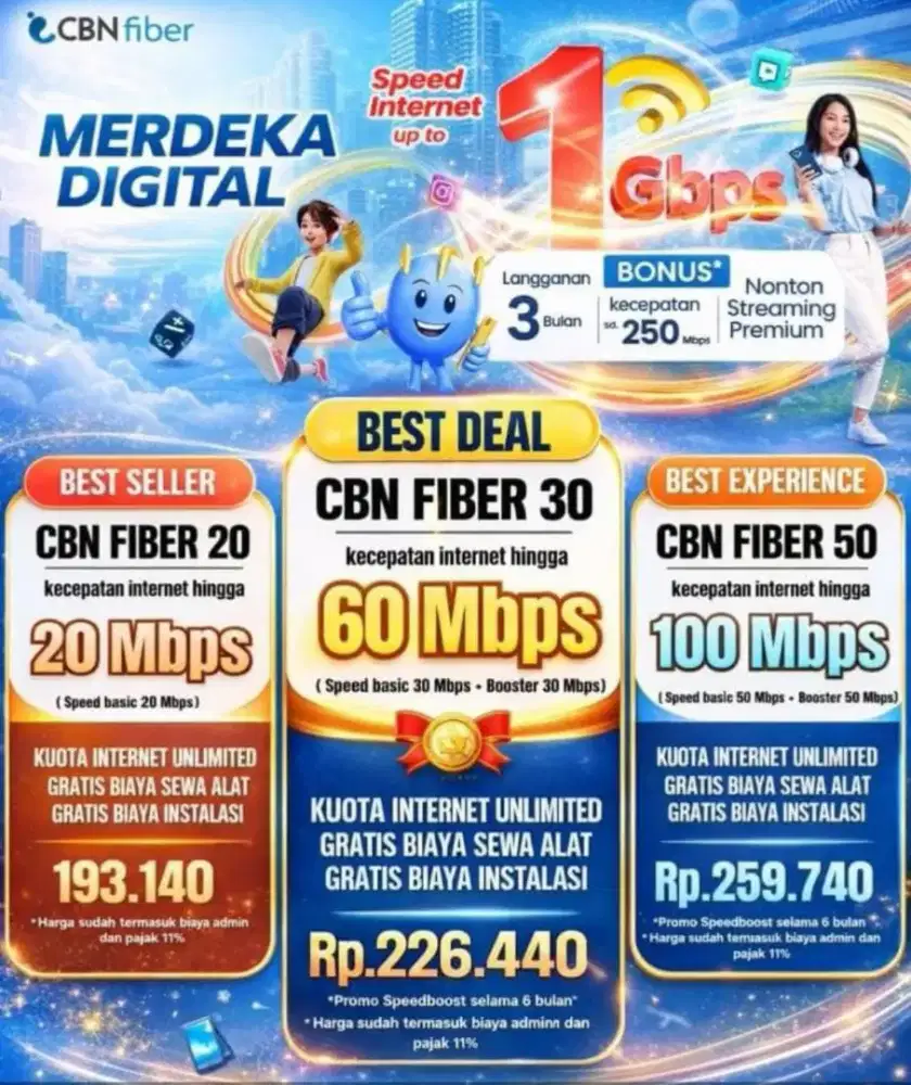 Wifi CBN Fiber Star Murah Cepat Unlimited