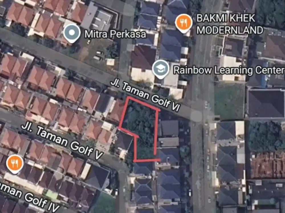 Dijual Tanah di Taman Golf Modernland.  Depan sekolah Rainbow