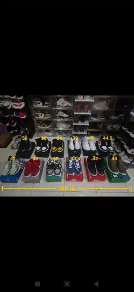 Jual Borongan 65 pasang Sepatu Basket, Running, Bulutangkis, sneakers