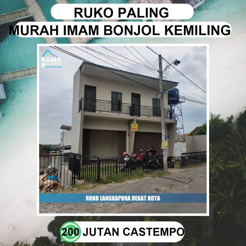 RUKO TERMURAH DI TENGAH KOTA  imam bonjol GUNUNG TERANG