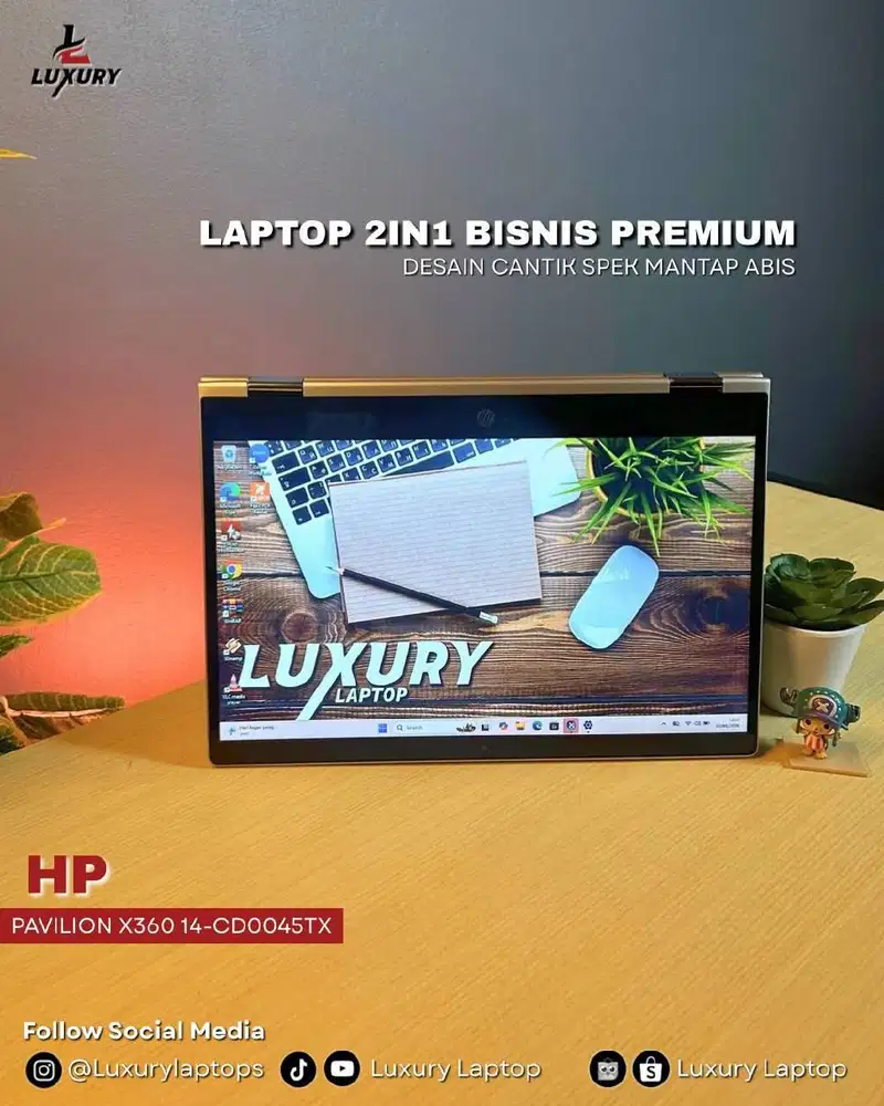 LAPTOP HP PAVILION X360 14-CD0045TX CORE I5 JUAL MURAH RAM SSD BU