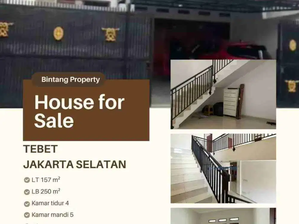 Rumah 2LT  di Tebet, Manggarai, JakSel