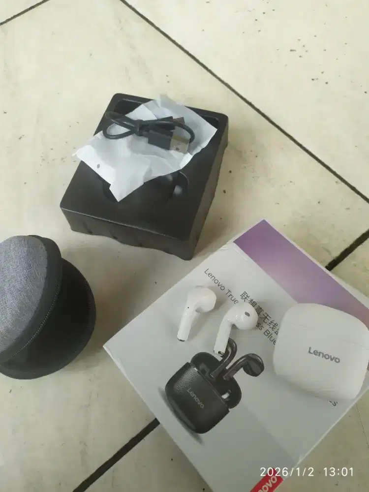 Earpon lenovo via blutut masih gres pisan suara jernih + bass