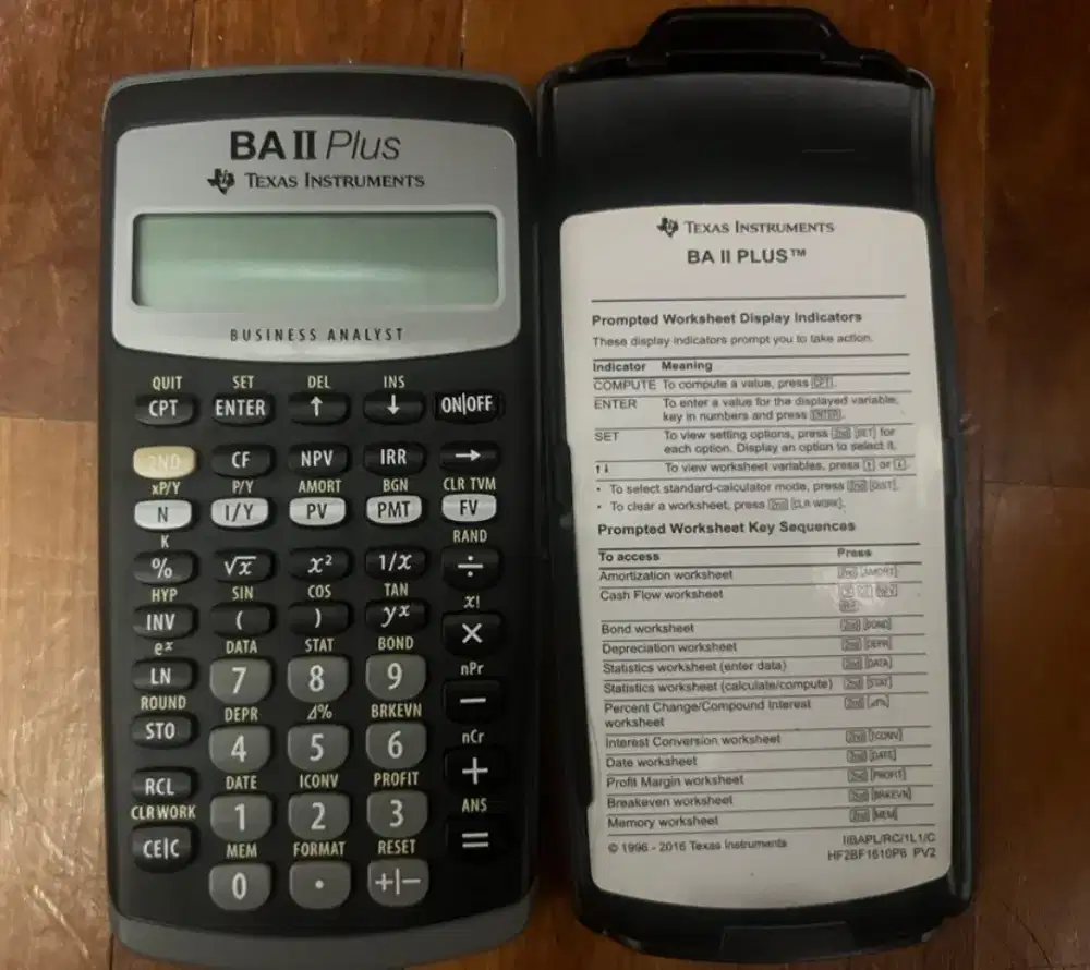 Texas Instruments BA II Plus kalkulator calculator