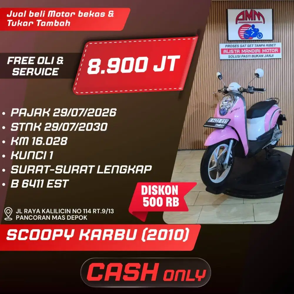 SCOOPY KARBU 2010 PAJAK HIDUP CC 0% KREDIVO TOKPED SPAYLATER INDODANA