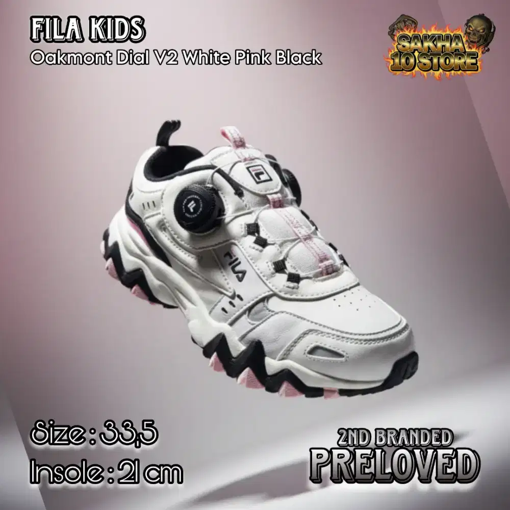 SEPATU ANAK CEWE/COWO CASUAL/RUNNING TALI PUTAR BOA FILA OAKMONT DIAL