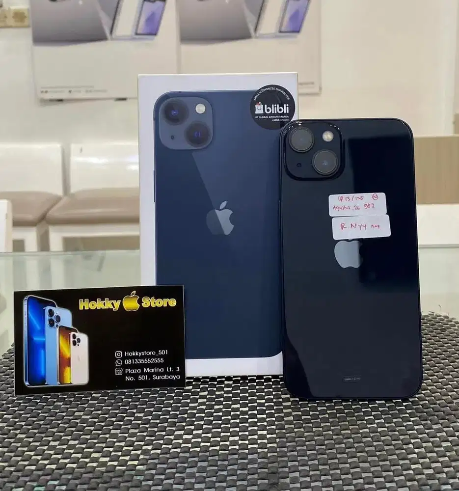 Iphone 13/128gb Midnight garansi resmi Agustus 2026 bh 98%