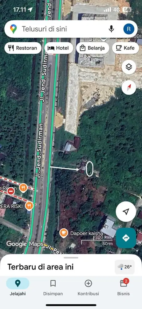 Tanah Kosong Jl Jendral Sudirman dekat Jembatan siak 4