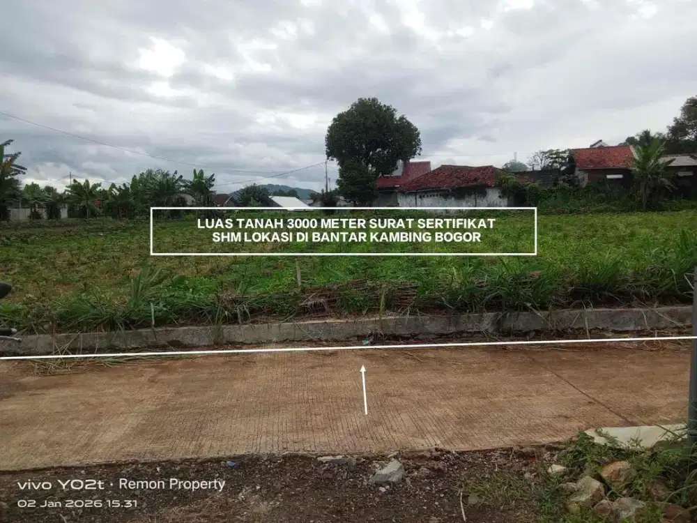 TANAH MURAH SUDAH SHM DI BANTAR KAMBING BOGOR DEKAT JALAN RAYA ATANGSANJAYA