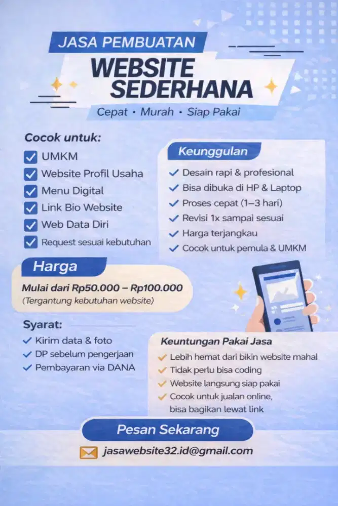 Menerima jasa pembuatan website sederhana