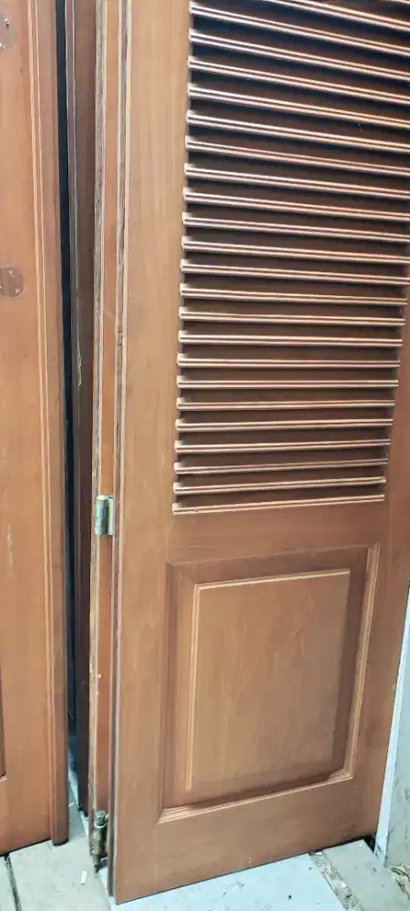 Pintu jati  garasi dorong 7 daun 62x250 cm