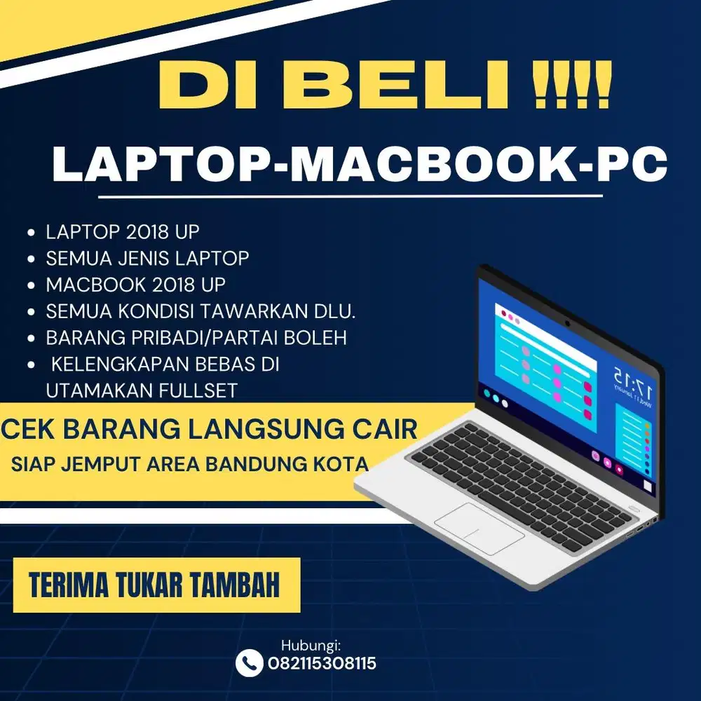 Di beli laptop all merk asus,lenovo,laptop gaming macbook