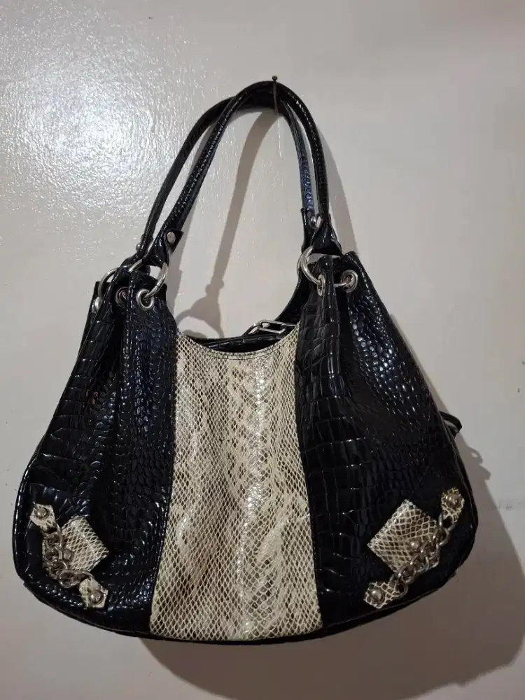 PRELOVED TAS WANITA SINTETIS CROCODILE - NEGO